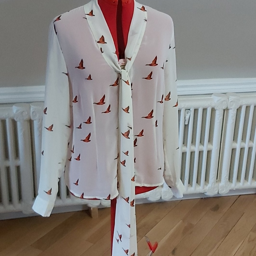 3 for $30 sheer duck blouse with tie
